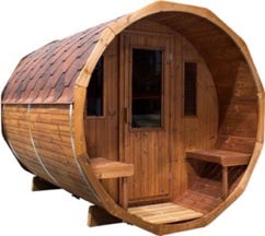 Dieses Saunafass aus echten LunaWood® - keines hat diese Holzqualität - keines ist so leicht